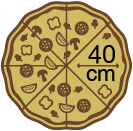 40cm pizza size